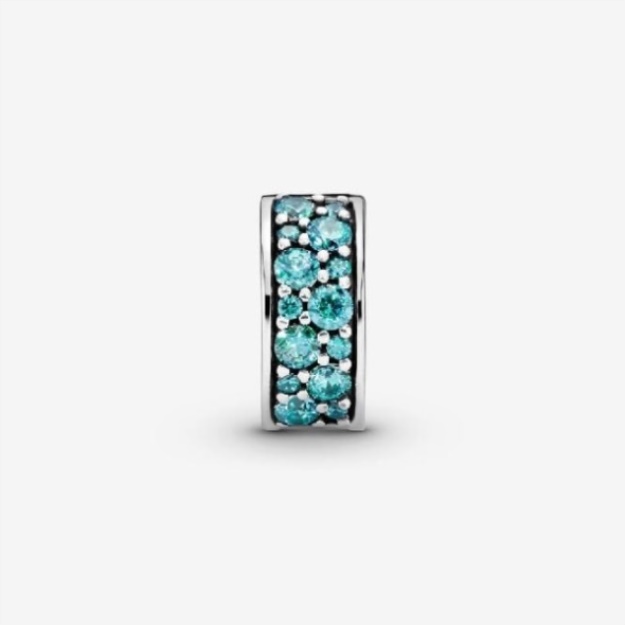 Teal Pave Clip Charm Pandora CA