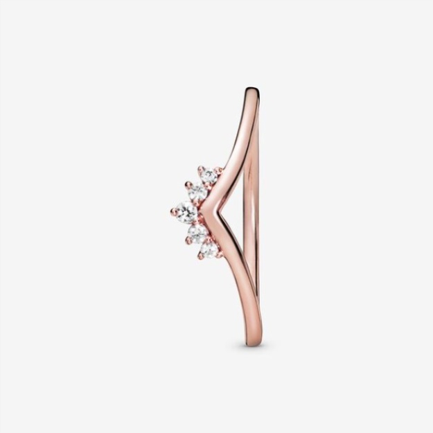 Tiara Wishbone Ring Pandora Rose Gold Plated
