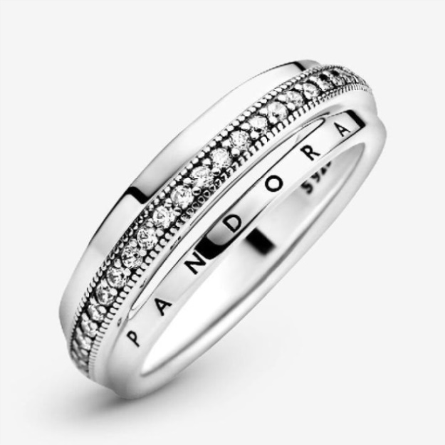 Triple Band Brand Pandora Pave Ring