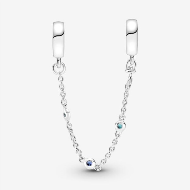 Triple Blue Stone Safety Chain Pandora
