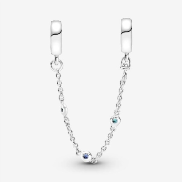 Triple Blue Stone Safety Chains Pandora