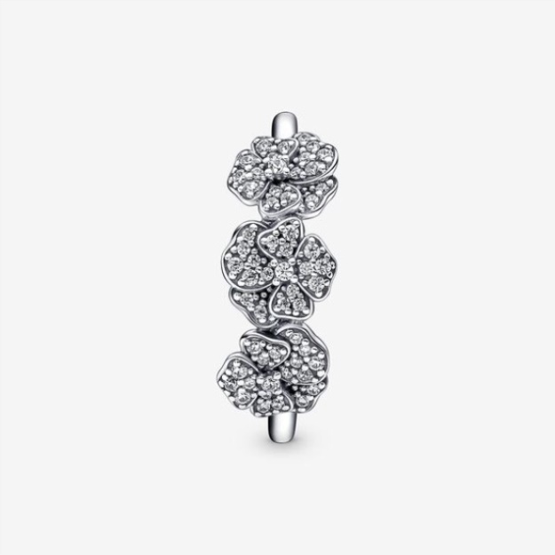 Triple Pansy Flower Ring Pandora