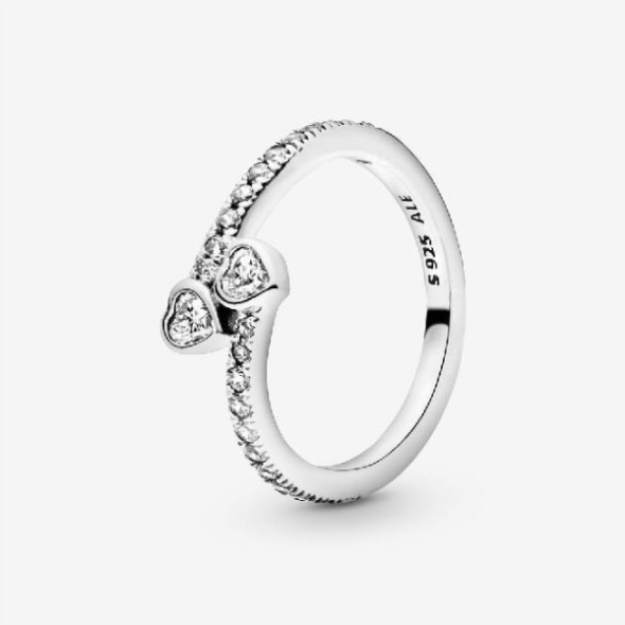 Two Sparkling Hearts Ring Pandora CA