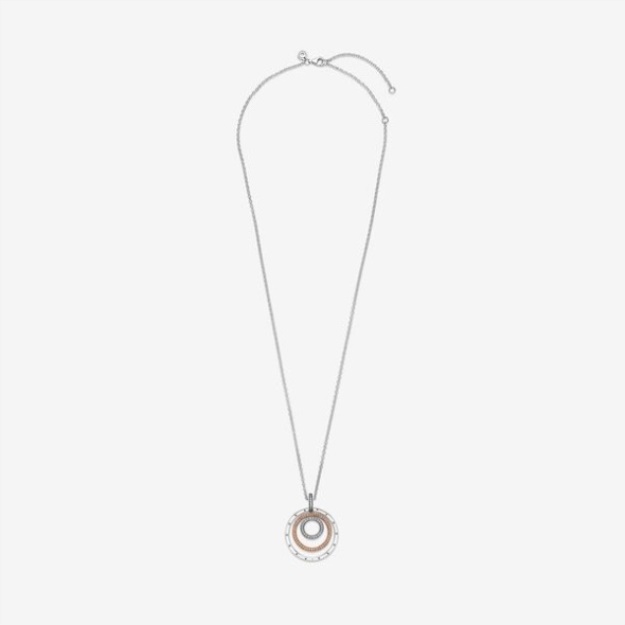 Two-Tone Circles Pendant Necklace Pandora
