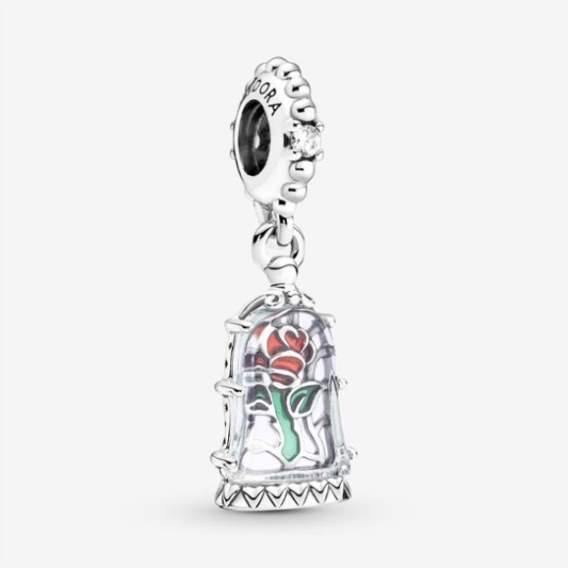Disney Beauty And The Beast Enchanted Rose Dangle Charm Pandora