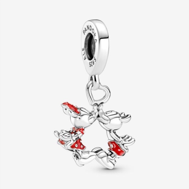 Disney Mickey Mouse Minnie Mouse Kissing Dangle Charm Pandora