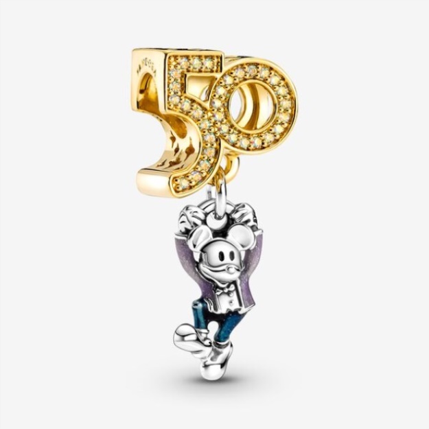 Disney Parks Mickey Mouse 50th Anniversary Dangle Charm Pandora