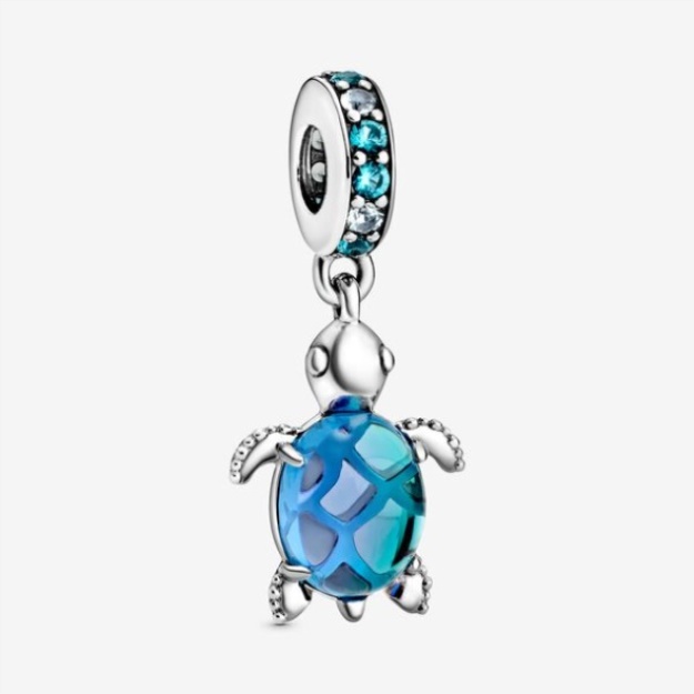 Murano Glass Sea Turtle Dangle Charm Pandora