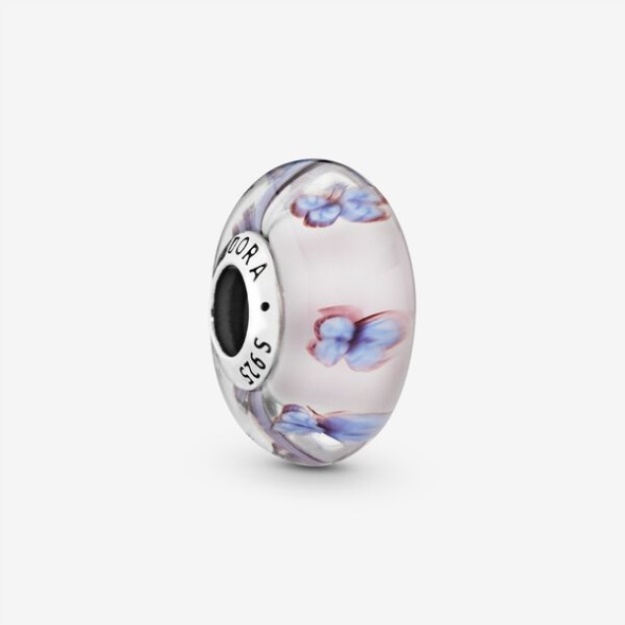 Butterfly Pink Murano Glass Charm Pandora