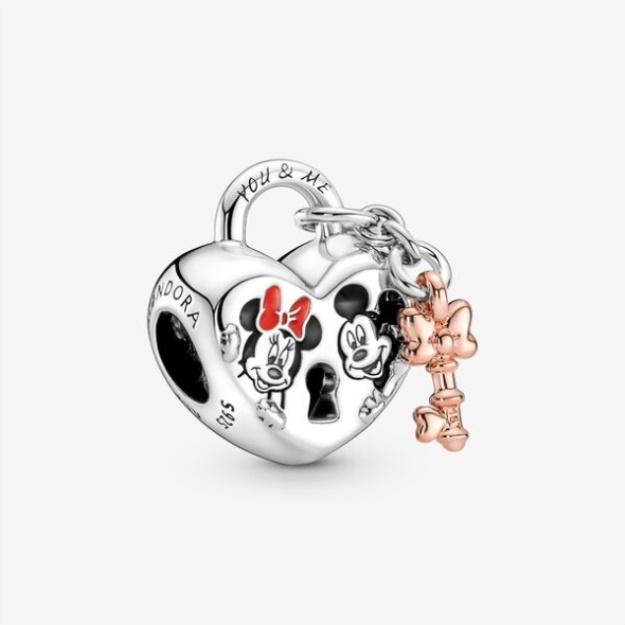 Disney Mickey Mouse Minnie Mouse Padlock Charm Pandora
