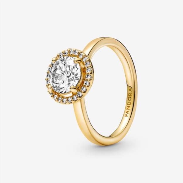 Sparkling Round Halo Ring Pandora