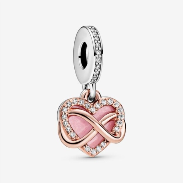 Sparkling Infinity Heart Dangle Charm Pandora