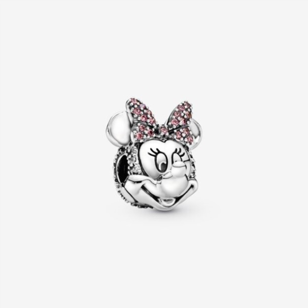 Disney Minnie Mouse Pink Pave Bow Clip Charm Pandora
