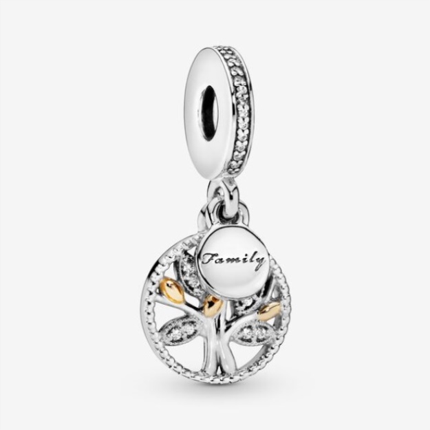 Sparkling Family Tree Dangle Charm Pandora Two-Tone