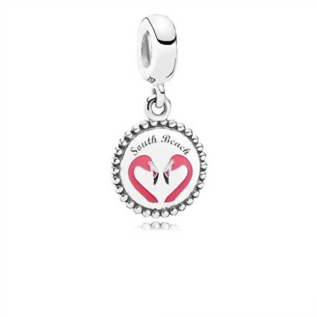 South Beach Flamingo Dangle Charm Mixed Enamel Pandora