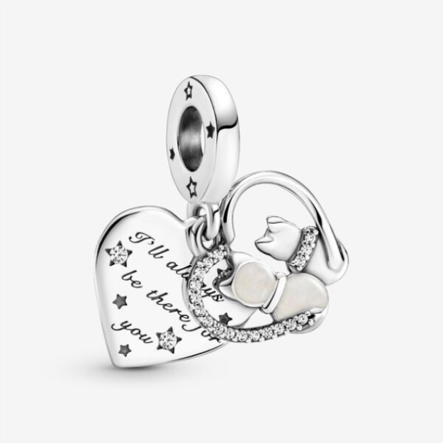 Cats Hearts Dangle Charm Pandora