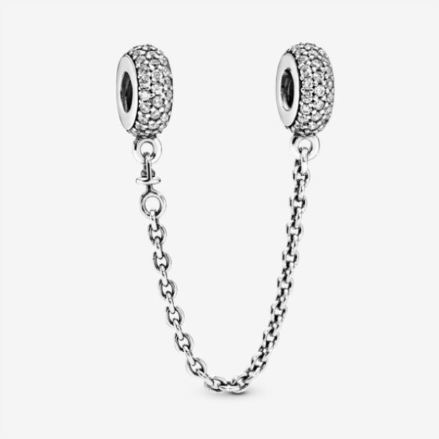 Sparkling Pave Safety Chain Charm Pandora