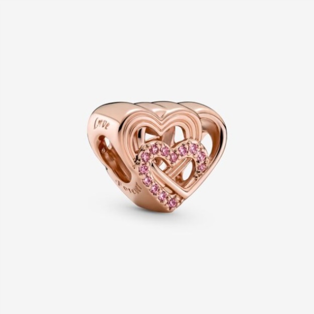 Intertwined Love Hearts Charm Pandora
