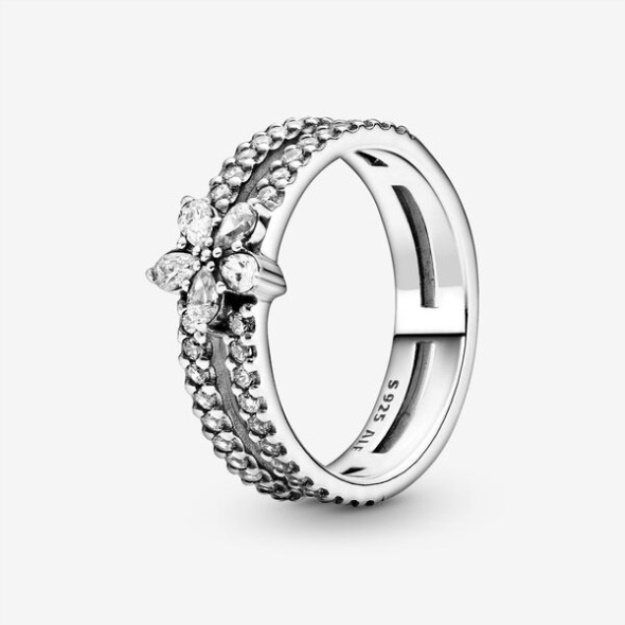 Sparkling Snowflake Double Ring Pandora