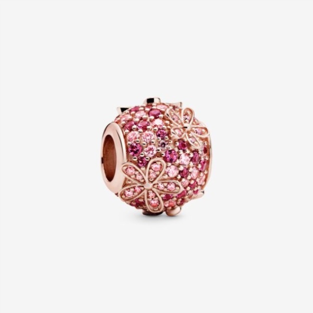 Pink Pave Daisy Flower Charm Pandora