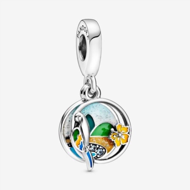 Brazil Beach Parrot Dangle Charm Pandora