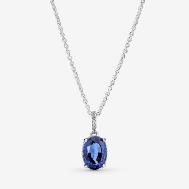 Sparkling Statement Halo Pendant Necklace Pandora