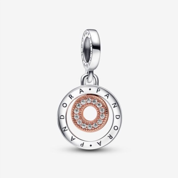 Pandora Signature Two-Tone Logo Circles Dangle Charm