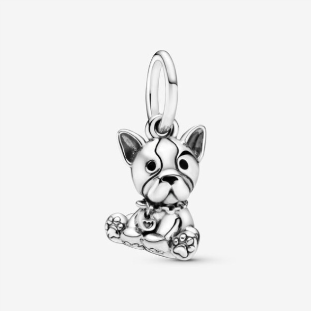 Bulldog Puppy Dog Dangle Charm Pandora