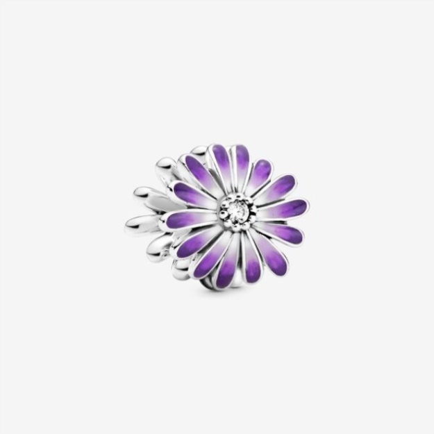 Purple Daisy Charm Pandora Sterling Silver