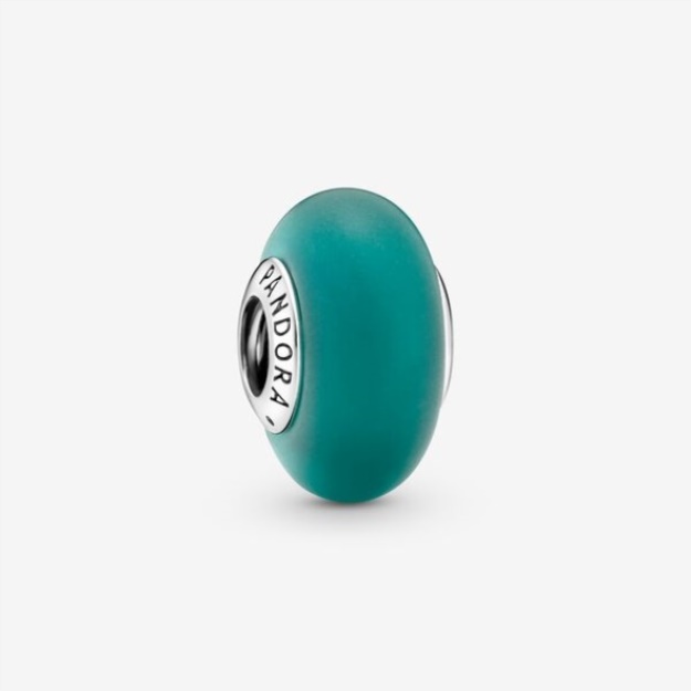 Matte Green Murano Glass Charm Pandora