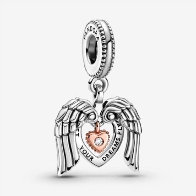 Pandora Club 2021 Angel Wings Heart Dangle Charm-Final Sale