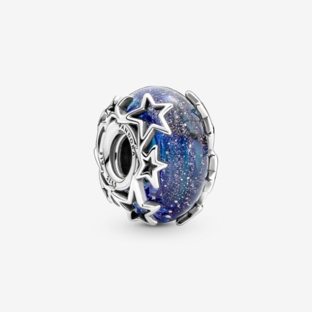 Galaxy Blue Star Murano Charm Pandora