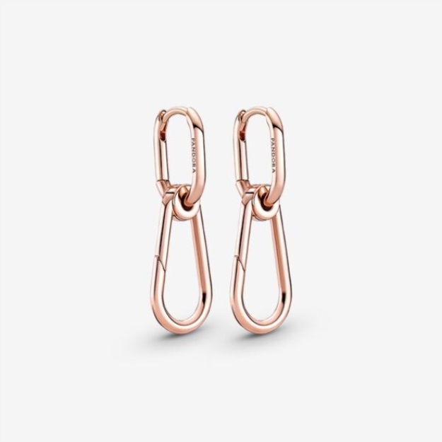 Pandora Me Rose Hoop Link Earring Set