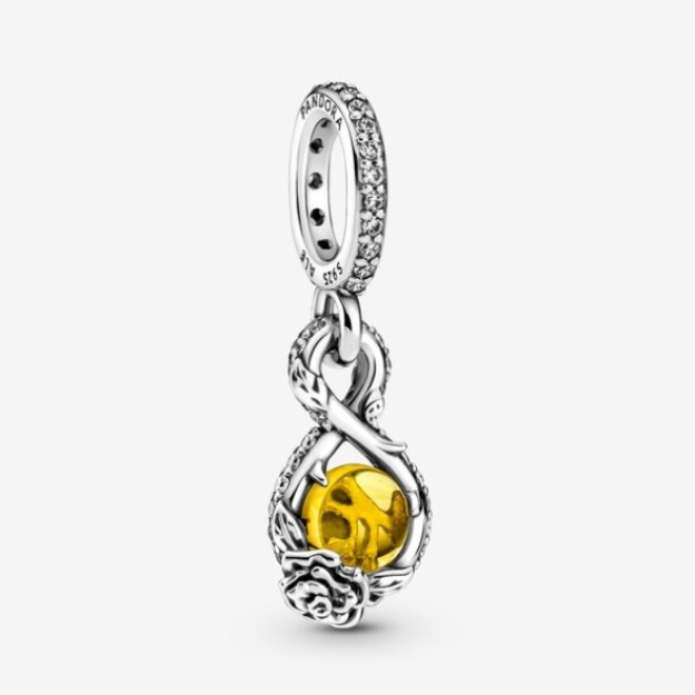 Disney Belle Infinity Rose Flower Pendant Pandora