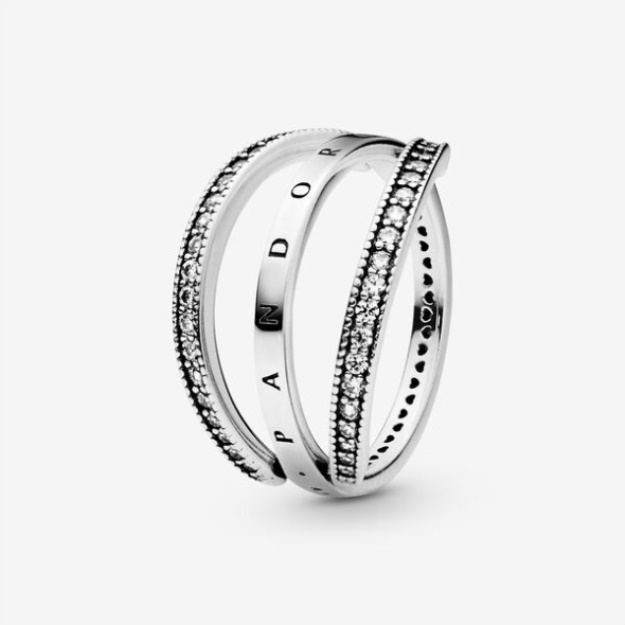 Pandora Logo And Hearts Ring