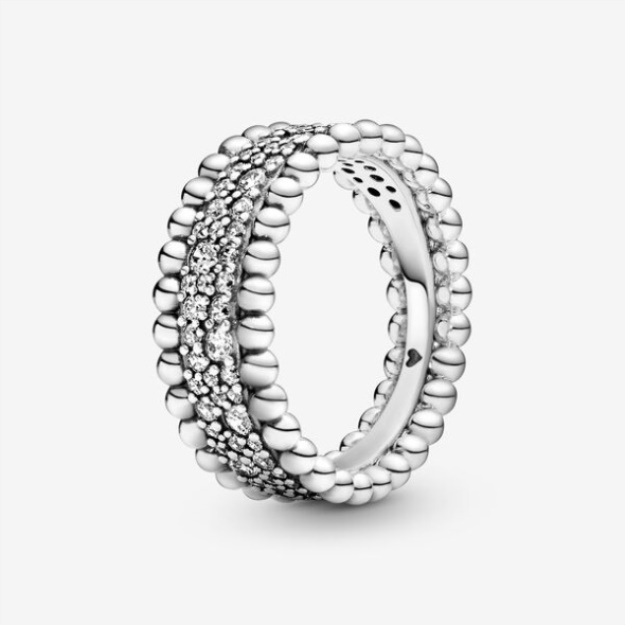 Beaded Pave Band Ring Pandora