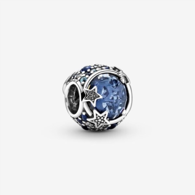 Celestial Blue Sparkling Stars Charm Pandora