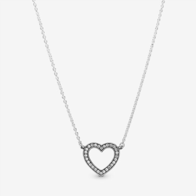 Sparkling Open Heart Necklace Pandora