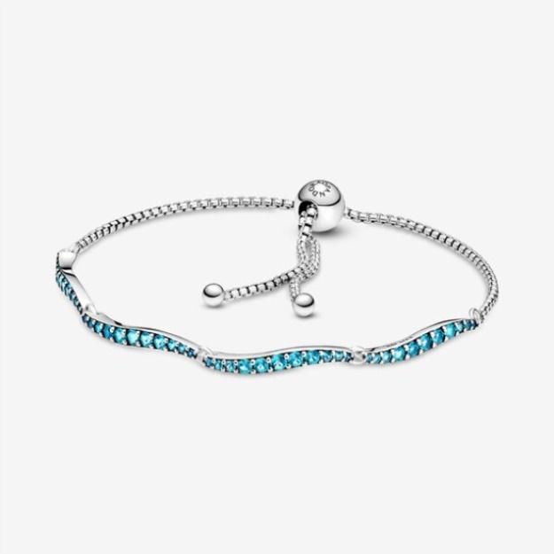 Blue Wavy Slider Bracelet-Final Sale Pandora