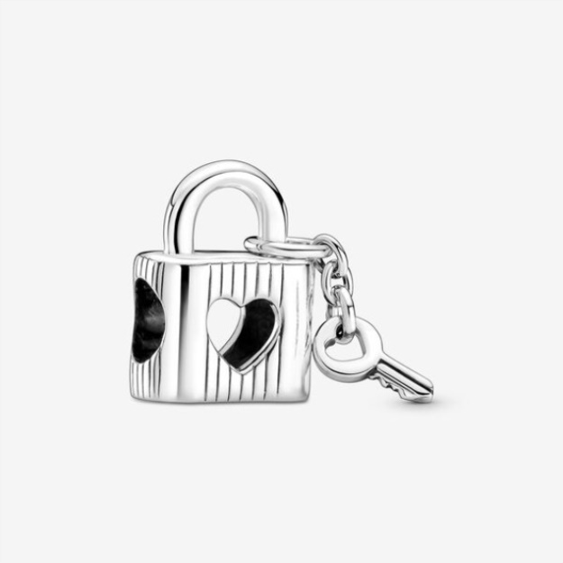 Padlock Heart Key Charm Pandora