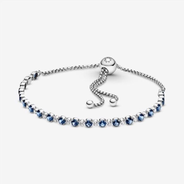 Pandora Blue And Clear Sparkle Slider Bracelet