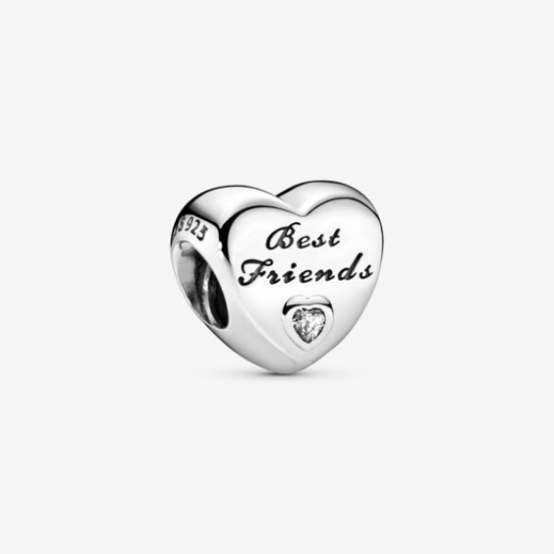 Polished Best Friends Heart Charm Pandora