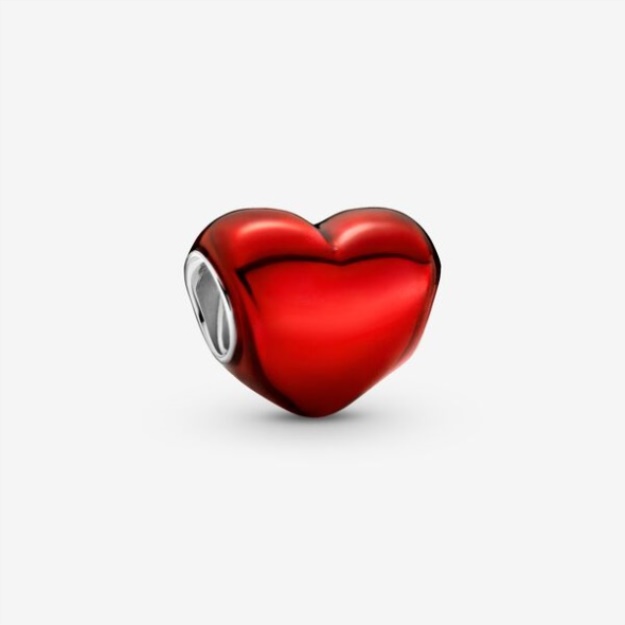 Metallic Red Heart Charm Pandora