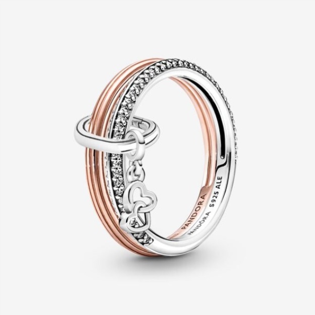 Pandora Me Chained Hearts Ring Set