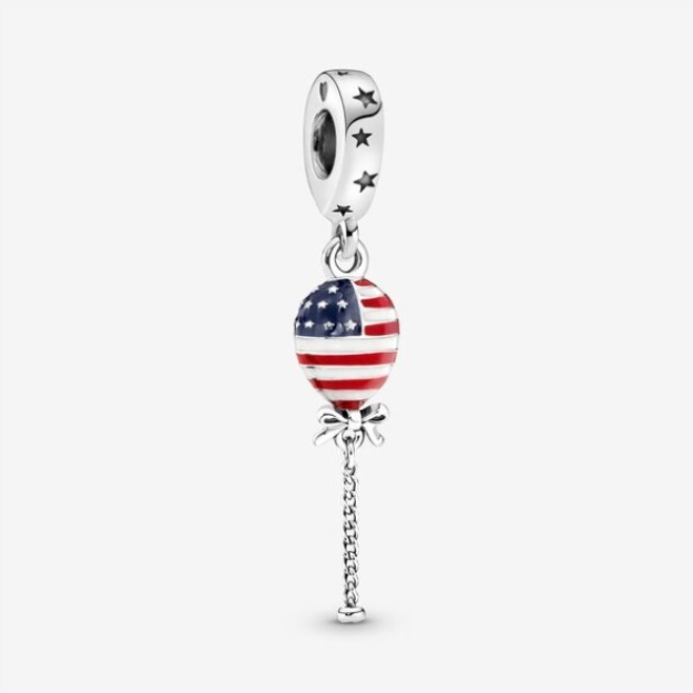 Stars Stripes Bow Balloon Dangle Charm Pandora