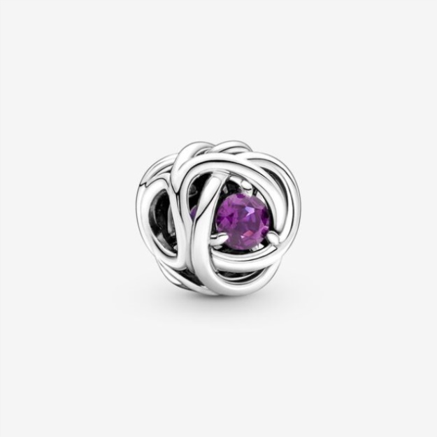 February Purple Eternity Circle Charm Pandora