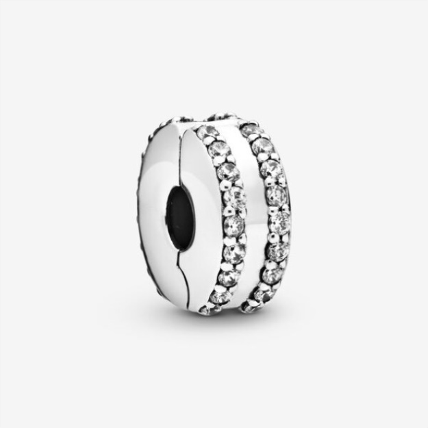 Double Lined Pave Clip Charm Pandora