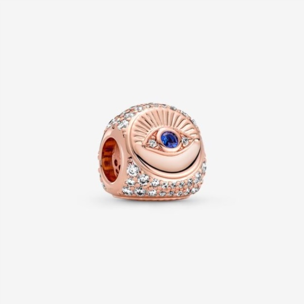 Hamsa All-Seeing Eye Feather Three-Sided Charm Pandora