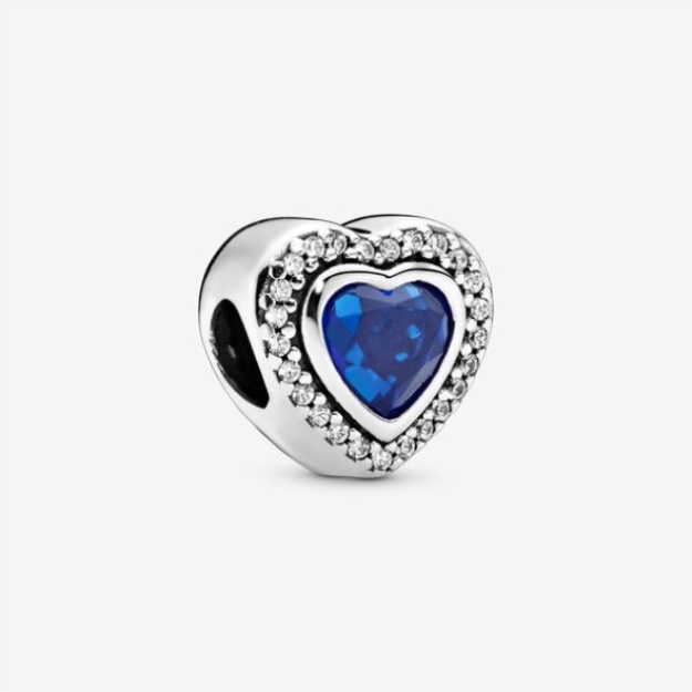 Sparkling Blue Heart Charm Pandora