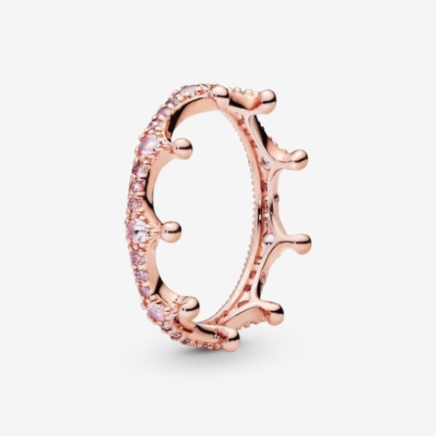 Pink Sparkling Crown Ring Pandora